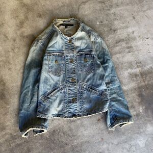 Marc Jacobs Vintage Light Wash Denim Jacket Button Womens Size XS